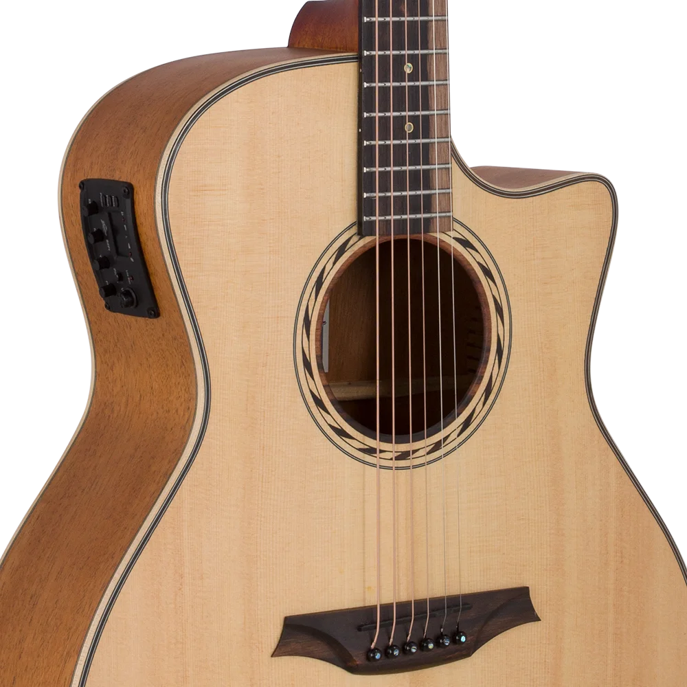 Tahoma Series, Grand Auditorium, Cutaway Electric/Acoustic, Solid Spruce Top